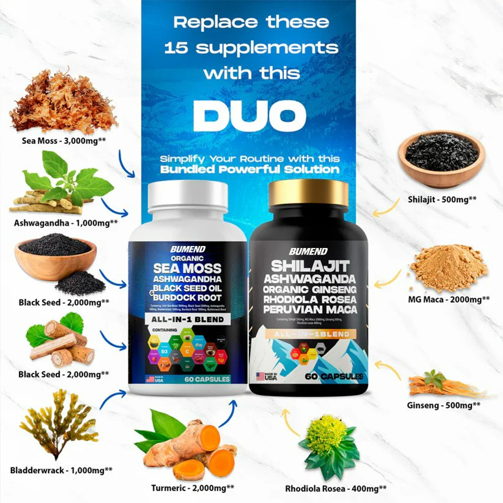 BUMEND Sea Moss & Shilajit Ultimate Supplement Bundle