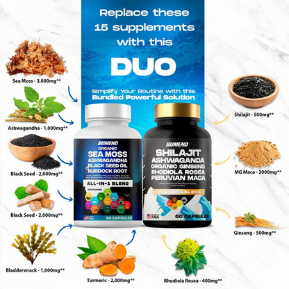 BUMEND Sea Moss & Shilajit Ultimate Supplement Bundle